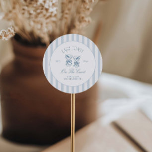 Letzten Toast am Strand Bachelorette Runder Aufkleber