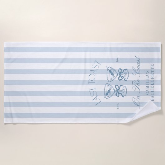 Letzten Toast am Strand Bachelorette Strandtuch (Vorderseite)