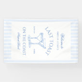 Letzten Toast am Strand Blue Bachelorette Banner (Horizontal)