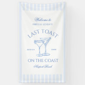 Letzten Toast am Strand Blue Bachelorette Banner (Vertikal)