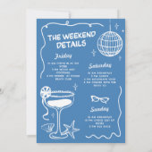 Letzten Toast am Strand Blue Bachelorette Einladung (Rückseite)