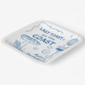 Letzten Toast am Strand Blue Bachelorette Pappteller (Gewinkelt)