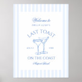 Letzten Toast am Strand Blue Bachelorette Poster (Vorne)