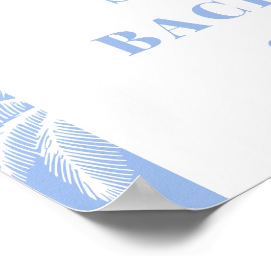 Letzten Toast am Strand Blue Bachelorette Poster (Ecke)