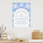 Letzten Toast am Strand Blue Bachelorette Poster (Küche)