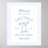 Letzten Toast am Strand Blue Bachelorette Poster (Vorne)