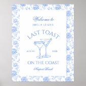 Letzten Toast am Strand Blue Bachelorette Poster (Vorne)
