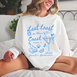Letzten Toast am Strand Blue Bachelorette Sweatshirt