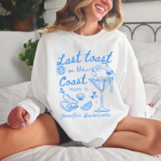 Letzten Toast am Strand Blue Bachelorette Sweatshirt