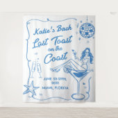 Letzten Toast am Strand Blue Bachelorette Wandteppich (Vorderseite)