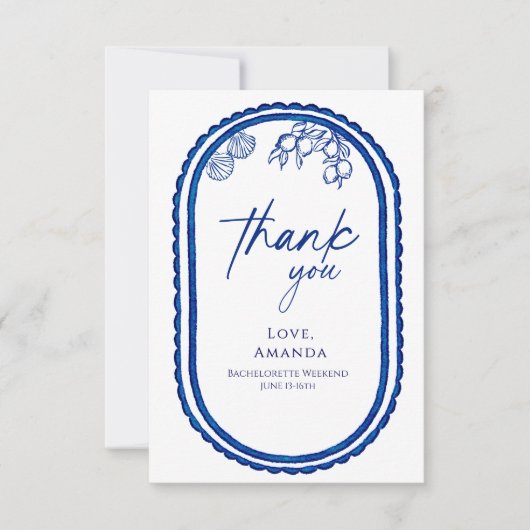 Letzten Toast am Wochenende am Strand Bechelorette Dankeskarte (Vorderseite)