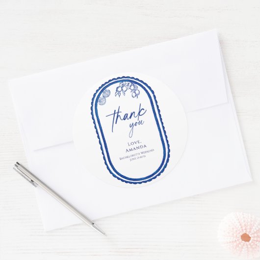 Letzten Toast am Wochenende am Strand Bechelorette Runder Aufkleber (Umschlag)