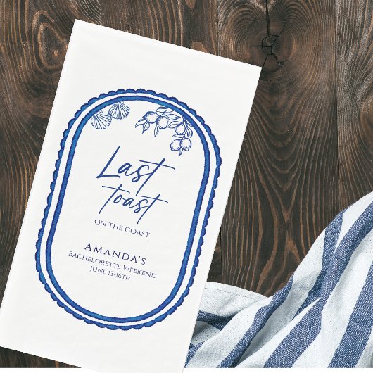 Letzten Toast am Wochenende am Strand Bechelorette Serviette