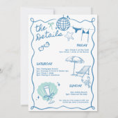 Letzten Toast am Wochenende des Küstenbachelorette Einladung (Rückseite)