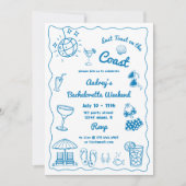 Letzten Toast am Wochenende des Küstenbachelorette Einladung (Vorderseite)