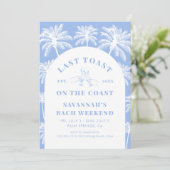 Letzten Toast am Wochenende des Küstenbachelorette Einladung (Stehend Vorderseite)