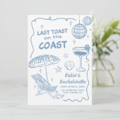 Letzten Toast am Wochenende des Küstenbachelorette Einladung (Stehend Vorderseite)