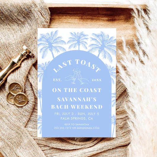 Letzten Toast am Wochenende des Küstenbachelorette Einladung