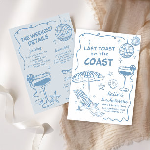Letzten Toast am Wochenende des Küstenbachelorette Einladung