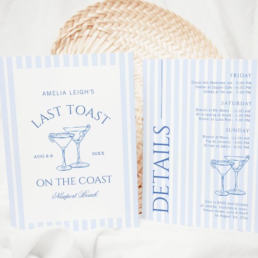 Letzten Toast am Wochenende des Küstenbachelorette Einladung