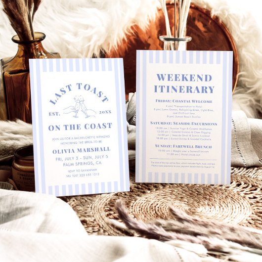 Letzten Toast am Wochenende des Küstenbachelorette Einladung