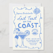 Letzten Toast am Wochenende des Küstenbachelorette Einladung (Vorderseite)