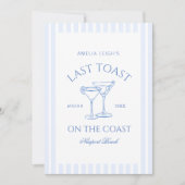 Letzten Toast am Wochenende des Küstenbachelorette Einladung (Vorderseite)