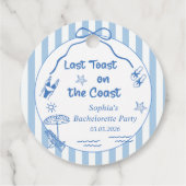 Letzten Toast am Wochenende des Küstenbachelorette Geschenkanhänger (Rückseite)