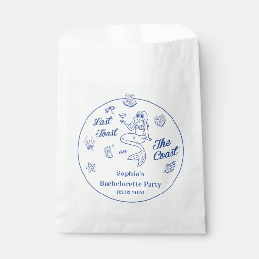 Letzten Toast am Wochenende des Küstenbachelorette Geschenktütchen (Vorderseite)