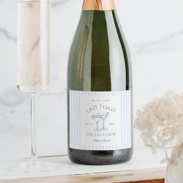 Letzten Toast am Wochenende des Küstenbachelorette Schaumweinetikett
