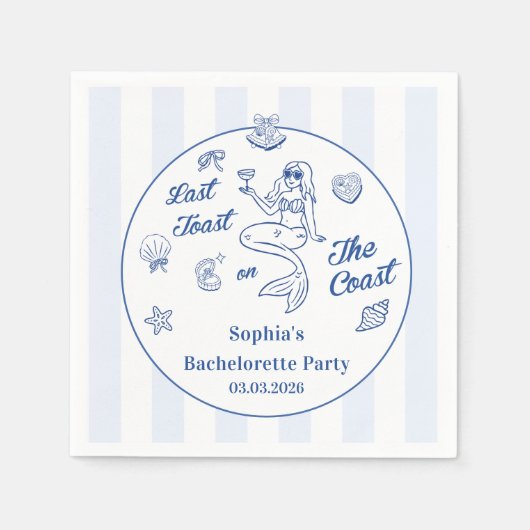 Letzten Toast am Wochenende des Küstenbachelorette Serviette (Vorderseite)