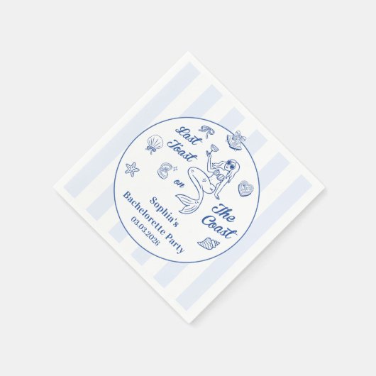 Letzten Toast am Wochenende des Küstenbachelorette Serviette (Ecke)