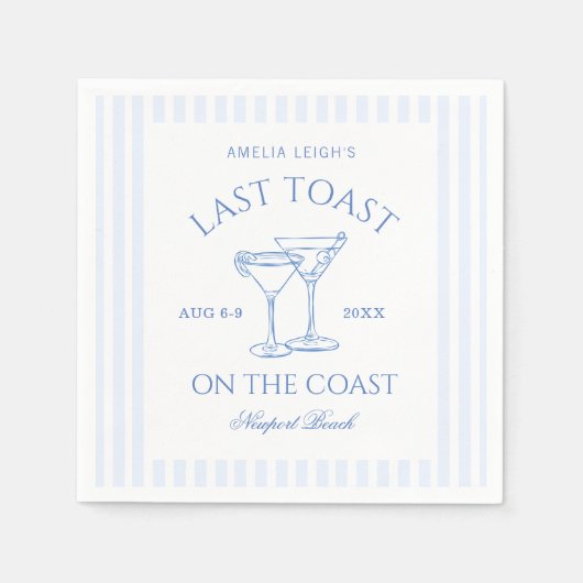 Letzten Toast am Wochenende des Küstenbachelorette Serviette (Vorderseite)