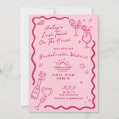 Letzten Toast am Wochenende des rosa Bachelorette- Einladung (Vorderseite)