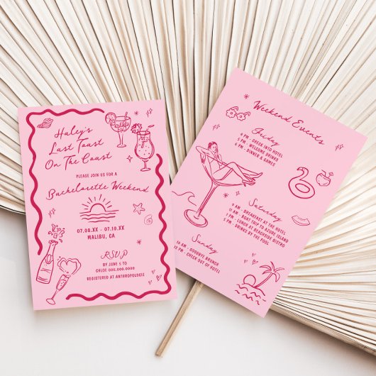 Letzten Toast am Wochenende des rosa Bachelorette- Einladung