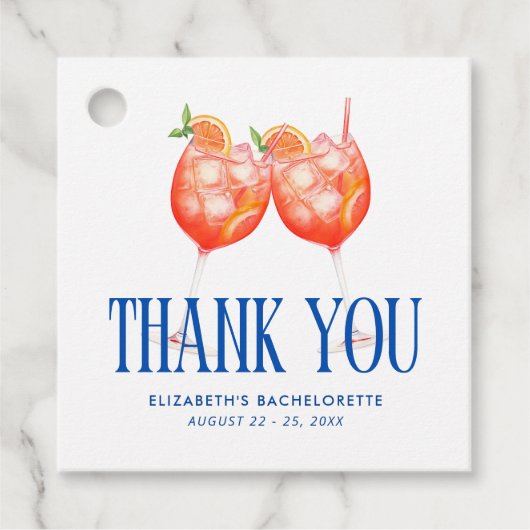 Letzten Toast an der Küste Aperol Spritz Bachelore Geschenkanhänger (Vorderseite)