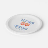 Letzten Toast an der Küste Aperol Spritz Bachelore Pappteller (Schrägansicht)