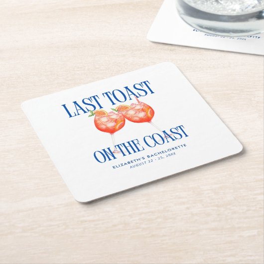 Letzten Toast an der Küste Aperol Spritz Bachelore Rechteckiger Pappuntersetzer (angewinkelt)