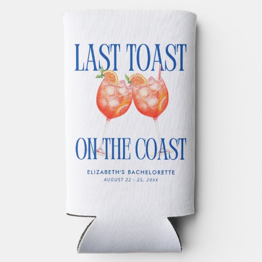 Letzten Toast an der Küste Aperol Spritz Bachelore Selters Dosenkühler (Rückseite)