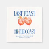 Letzten Toast an der Küste Aperol Spritz Bachelore Serviette (Vorderseite)