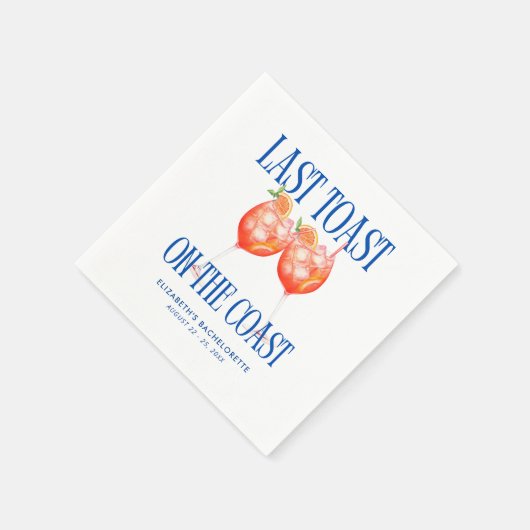 Letzten Toast an der Küste Aperol Spritz Bachelore Serviette (Ecke)