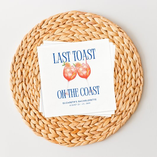 Letzten Toast an der Küste Aperol Spritz Bachelore Serviette