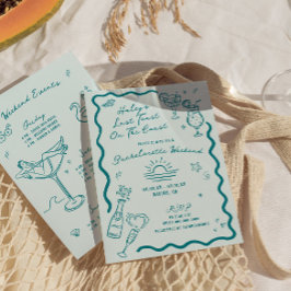 Letzten Toast an der Küste Aqua Bachelorette Woche Einladung