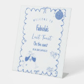 Letzten Toast an der Küste Bachelorette Begrüßungs Sockelschild (Vorderseite)