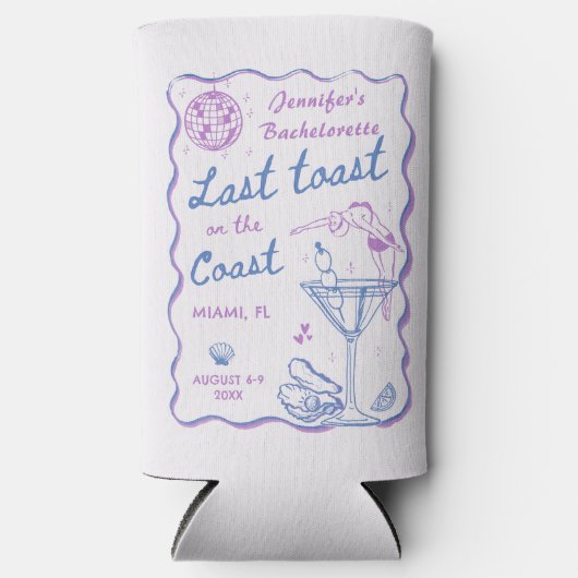 Letzten Toast an der Küste Bachelorette Selters Dosenkühler (Vorderseite)