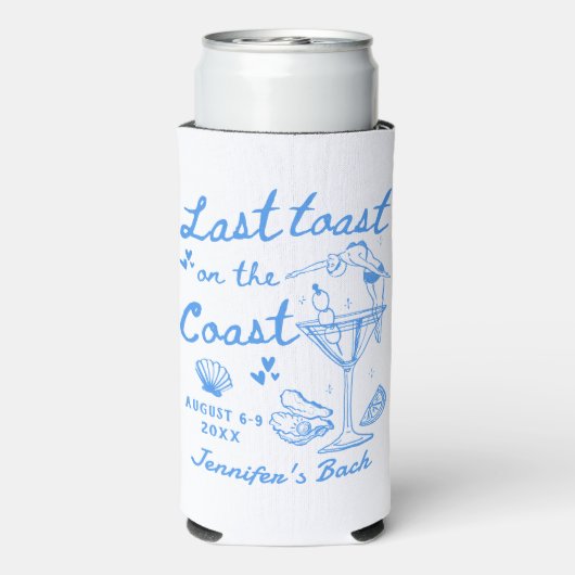 Letzten Toast an der Küste Bachelorette Seltz Selters Dosenkühler (Seltzer Rückseite)