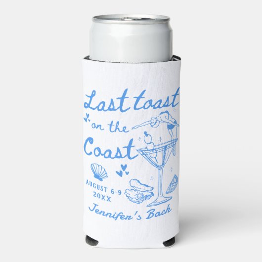 Letzten Toast an der Küste Bachelorette Seltz Selters Dosenkühler (Seltzer Vorderseite)
