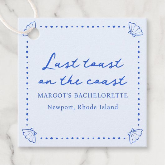 Letzten Toast an der Küste - Blaue Muschel Bachelo Geschenkanhänger (Vorderseite)