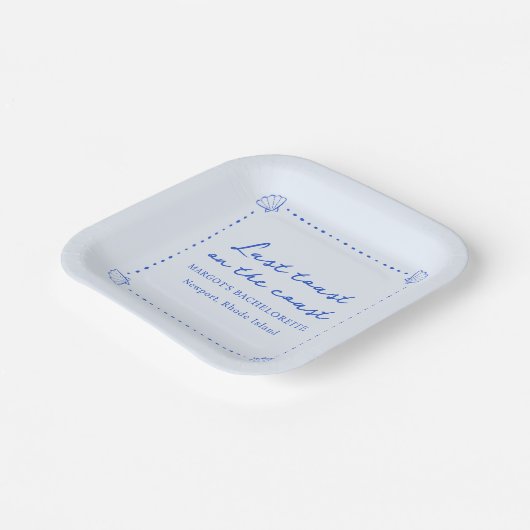 Letzten Toast an der Küste - Blaue Muschel Bachelo Pappteller (Gewinkelt)