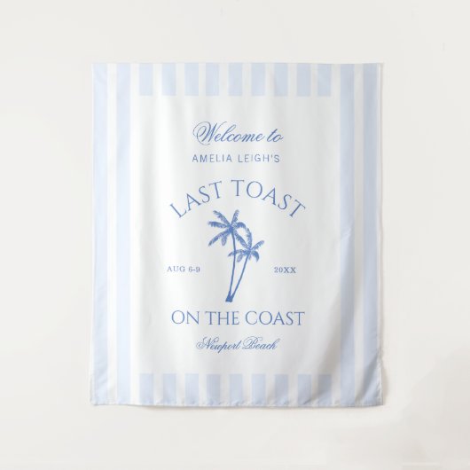 Letzten Toast an der Küste Blue Palm Bachelorette Wandteppich (Vorderseite)